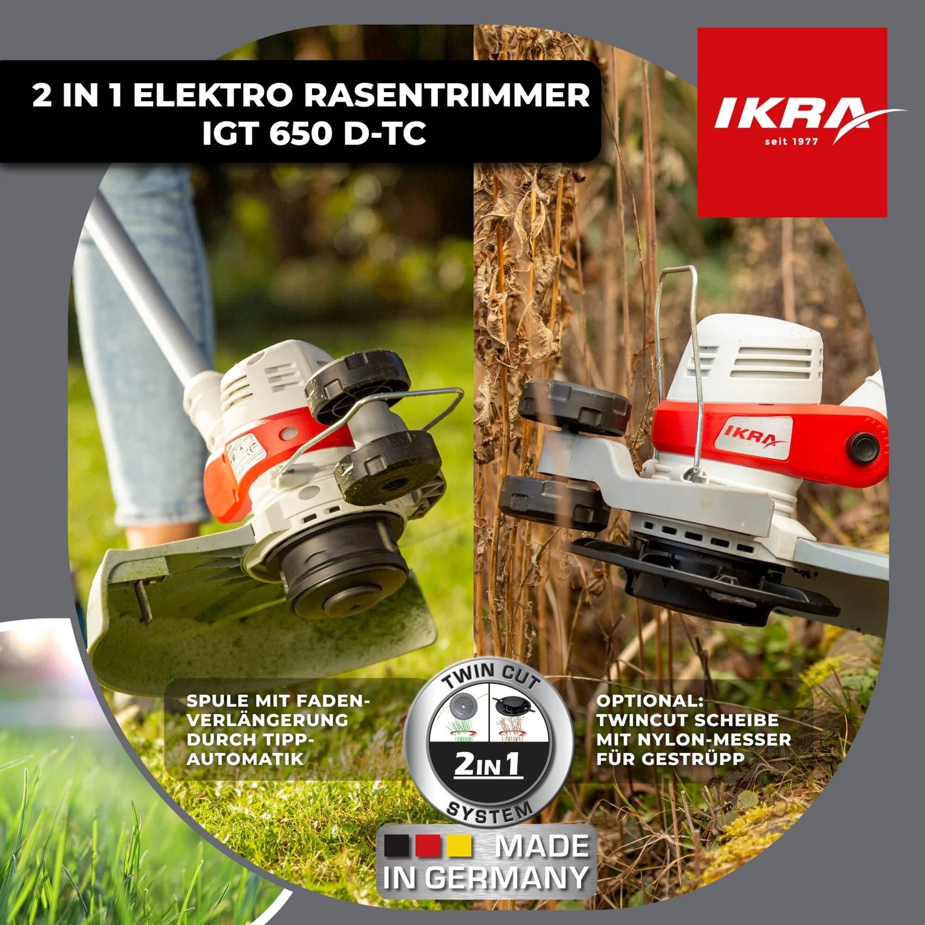 Elektro Rasentrimmer 2in1 IGT 650 D-TC