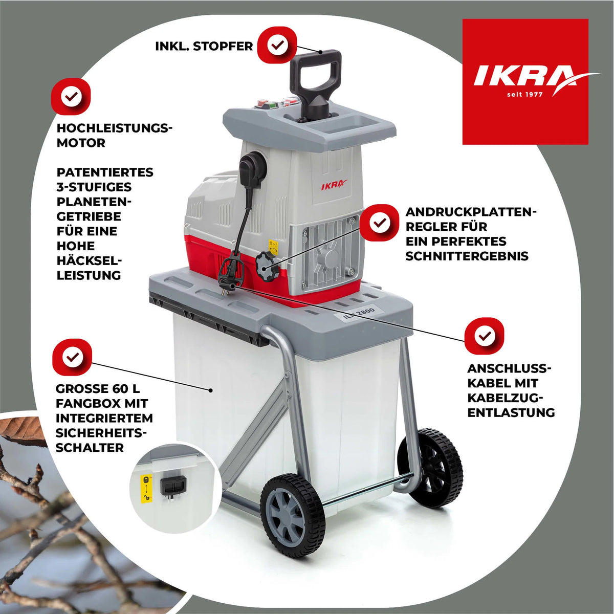 Elektro Leisewalzenhäcksler ILH 2800