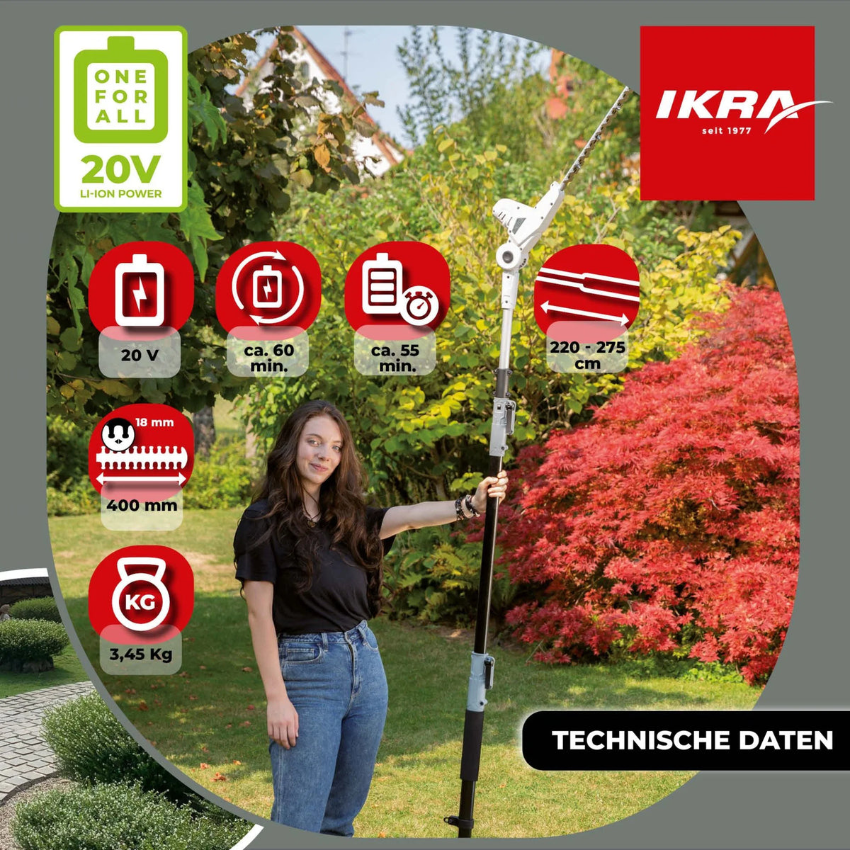 Akku Teleskop-Heckenschere ICPH 2040