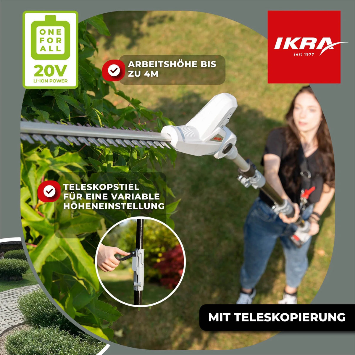 Akku Teleskop-Heckenschere ICPH 2040