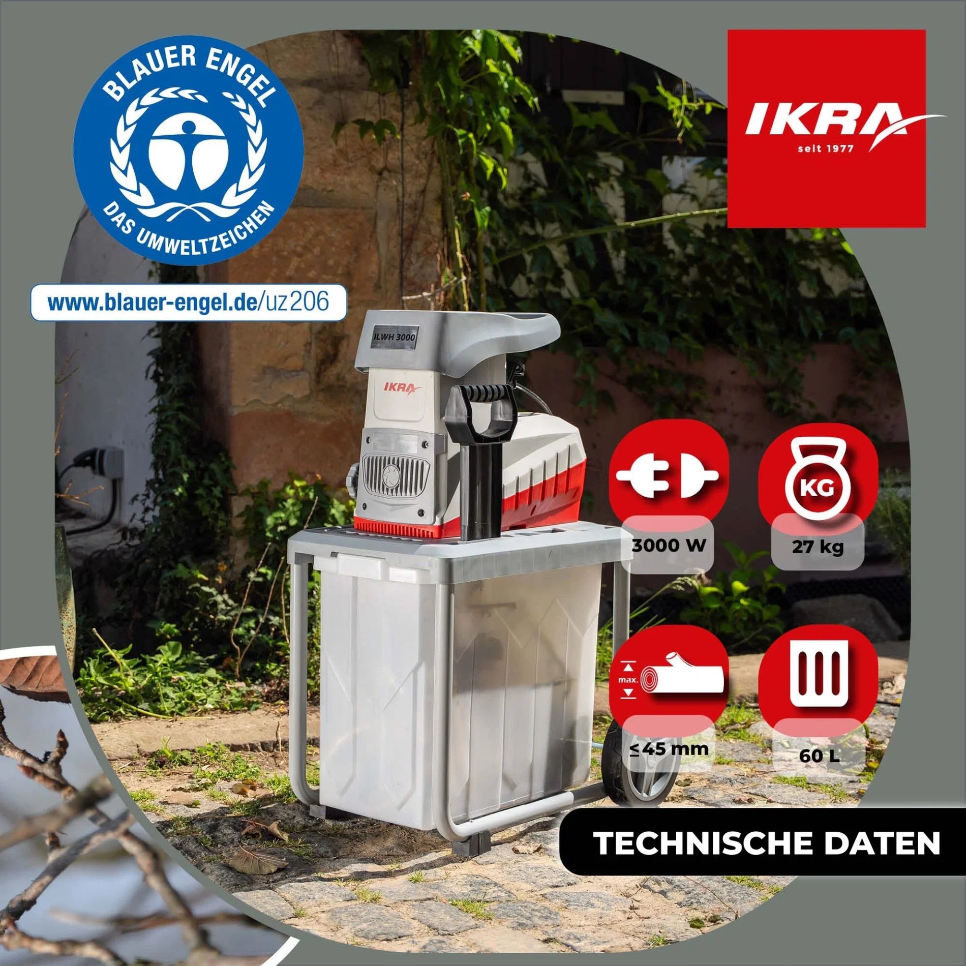 Elektro Leisewalzenhäcksler ILWH 3000