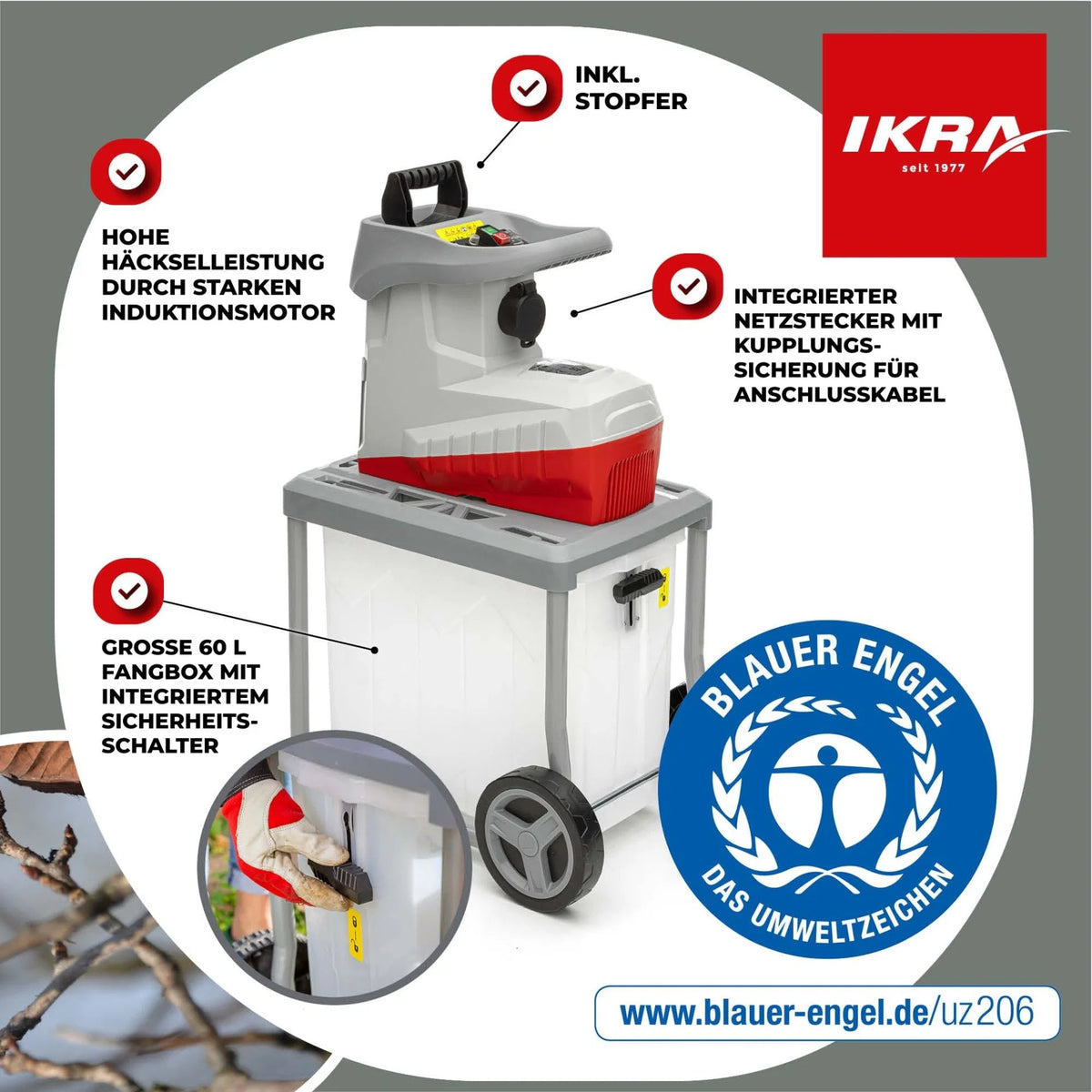 Elektro Leisewalzenhäcksler ILWH 3000