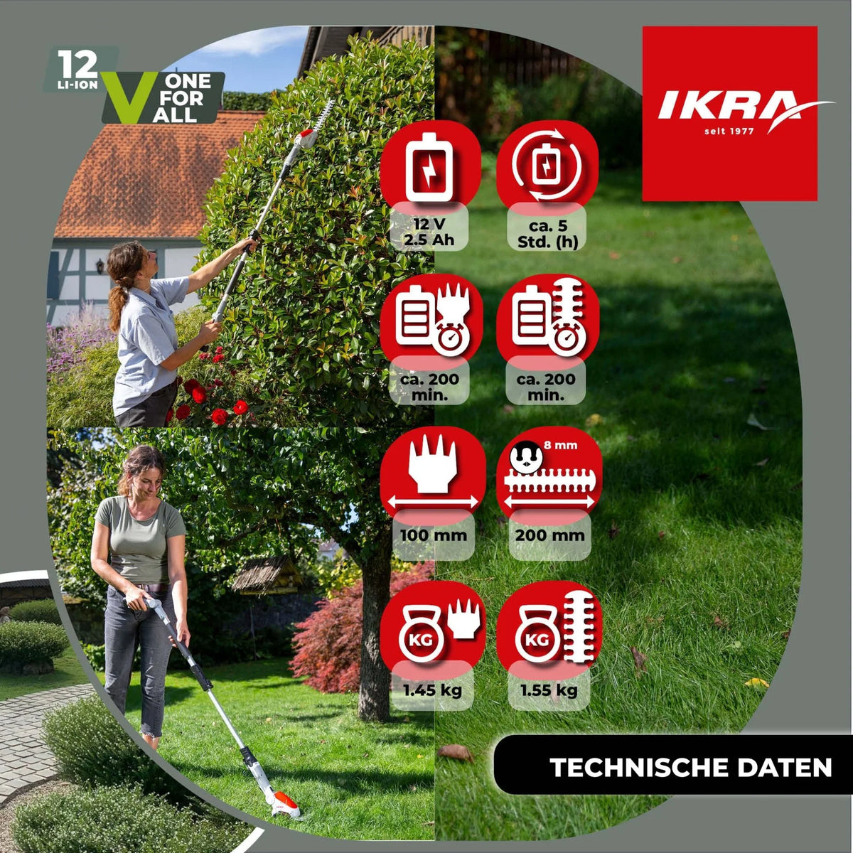 Akku Gras- und Strauchschere IGBS 1210 F