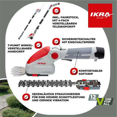 Akku Gras- und Strauchschere IGBS 1210 F
