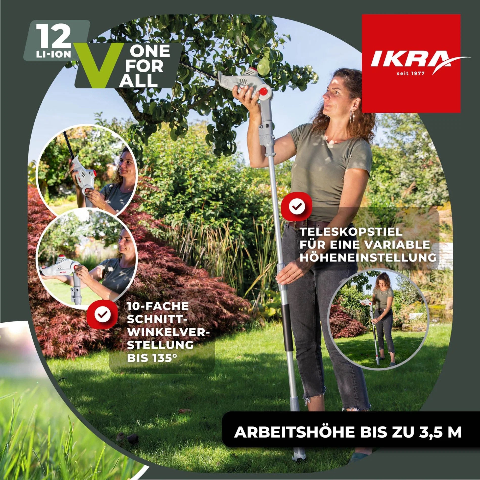 Akku Teleskop-Heckenschere IATHS 1241