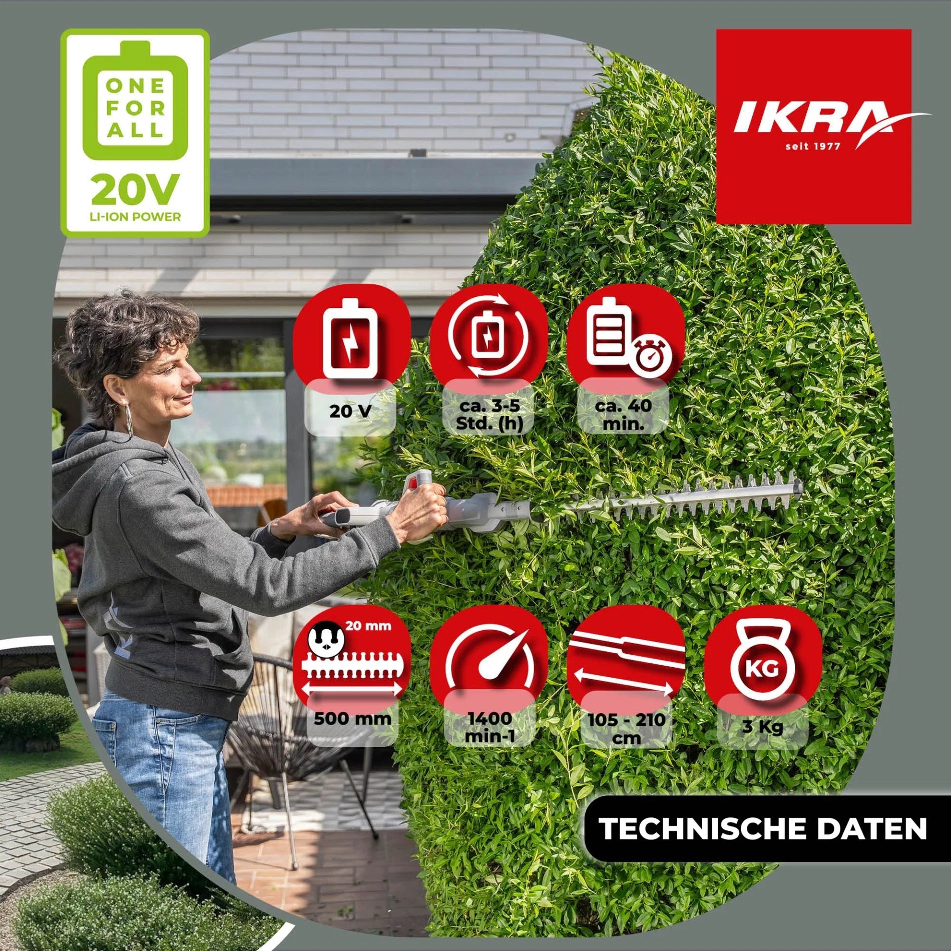 Akku Teleskop-Heckenschere ICPH 2050
